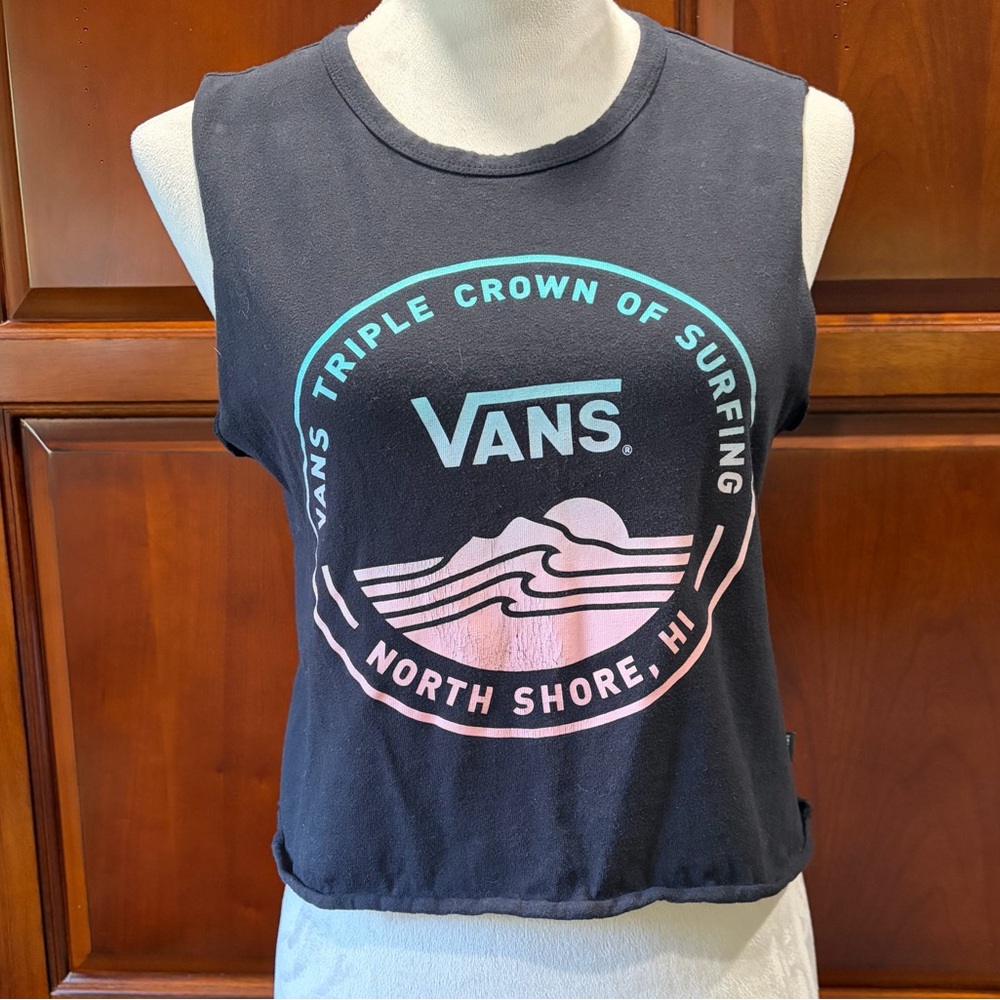 Vans black cropped tank SzSmall
